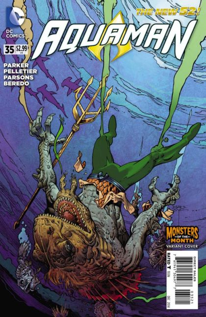 Aquaman, Vol. 7 Maelstrom, Afterlife |  Issue#35B | Year:2014 | Series: Aquaman | Pub: DC Comics | Mark Nelson Monster Cover