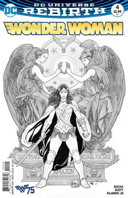 Wonder Woman, Vol. 5 Year One, Part Two |  Issue#4B | Year:2016 | Series: Wonder Woman | Pub: DC Comics | Frank Cho Sketch Variant