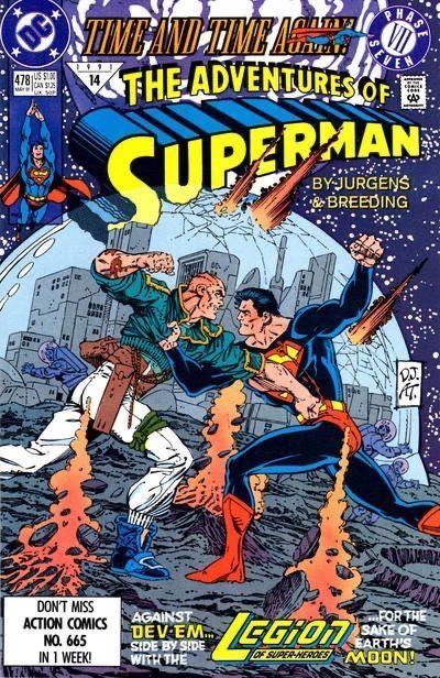 The Adventures of Superman Time and Time Again - Moon Rocked |  Issue#478A | Year:1991 | Series: Superman | Pub: DC Comics | Direct Edition
