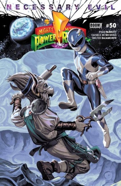 Mighty Morphin Power Rangers, Vol. 1 (Boom! Studios) Necessary Evil  |  Issue#50T | Year:2020 | Series: Power Rangers | Pub: Boom! Studios | Steve Morris Exclusive Blue Ranger Variant