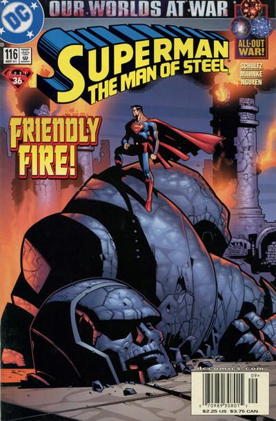 Superman: The Man of Steel Our Worlds At War - Chest Deep in Heroes' Blood |  Issue#116B | Year:2001 | Series: Superman | Pub: DC Comics | Newsstand Edition