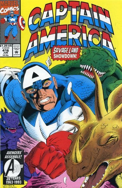 Captain America, Vol. 1 Savage Land Showdown |  Issue#416A | Year:1993 | Series: Captain America | Pub: Marvel Comics | Direct Edition