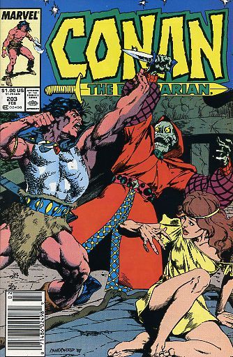 Conan the Barbarian, Vol. 1 Wrath Of The Necromancer! |  Issue#203B | Year:1988 | Series: Conan | Pub: Marvel Comics |
