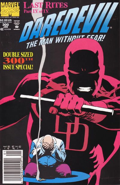 Daredevil, Vol. 1 Last Rites, Part 4 |  Issue#300B | Year:1992 | Series: Daredevil | Pub: Marvel Comics | Newsstand Edition