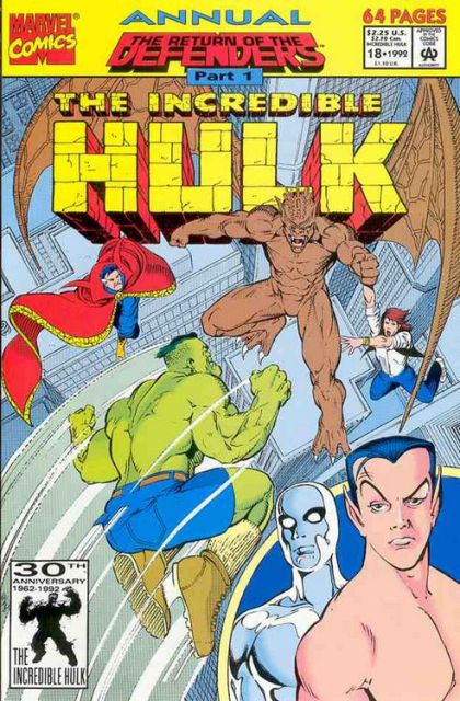 The Incredible Hulk, Vol. 1 Annual The Return Of The Defenders - Part 1: Mano A Mano |  Issue#18A | Year:1992 | Series: Hulk | Pub: Marvel Comics |