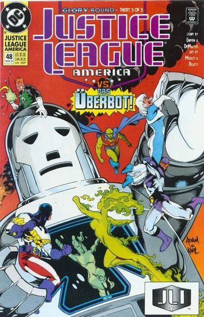 Justice League / International / America Glory Bound, The Last Giant Nazi Robot Story |  Issue#48A | Year:1991 | Series: Justice League | Pub: DC Comics | Direct Edition