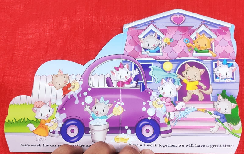 Doll house kitties | One Line Story  Book | For 0-2 Years Old | Board Book | SKU: 2405_101_A102