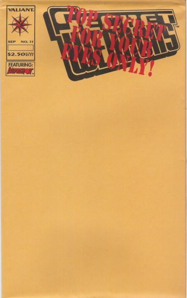 Secret Weapons Project: Secret Weapons |  Issue#11B | Year:1994 | Series:  | Pub: Valiant Entertainment | Cvr B File Folder Var Grau | Rubinstein | McGuire