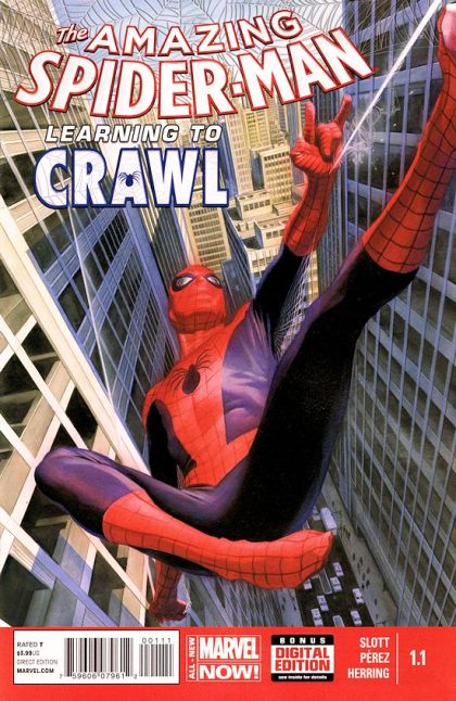 The Amazing Spider-Man, Vol. 3 Learning to Crawl, Part 1 |  Issue#1.1A | Year:2014 | Series: Spider-Man | Pub: Marvel Comics | Alex Ross Regular