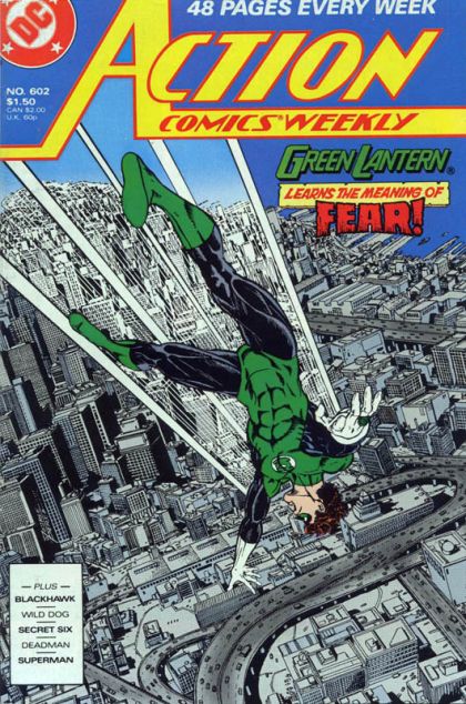 Action Comics, Vol. 1 Requiem / Showdown / Moral Stand, Part 2 / They Can Run, But They Can't Hide! / Look What Fell Out of the Sky Today / Another Fine War, Part 2 |  Issue#602 | Year:1988 | Series:  | Pub: DC Comics |