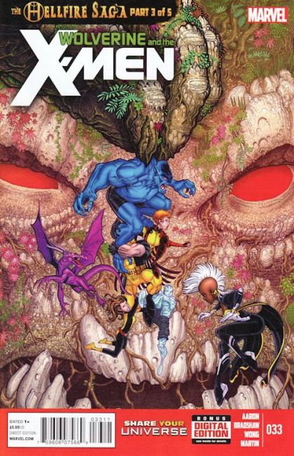 Wolverine & the X-Men, Vol. 1 The Hellfire Saga, Part Three |  Issue#33A | Year:2013 | Series: X-Men | Pub: Marvel Comics | Regular Nick Bradshaw Cover