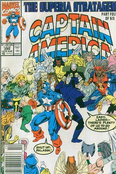 Captain America, Vol. 1 The Superia Stratagem, Part 4: When Women Wage War!; Sneak Attack |  Issue#390B | Year:1991 | Series: Captain America | Pub: Marvel Comics | Newsstand Edition