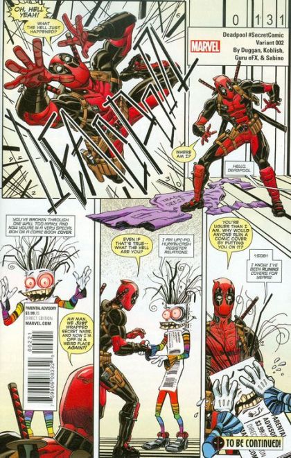 Deadpool, Vol. 5 The More We Give, the More We Have |  Issue#2B | Year:2015 | Series: Deadpool | Pub: Marvel Comics | Scott Koblish Secret Comic Variant Cover