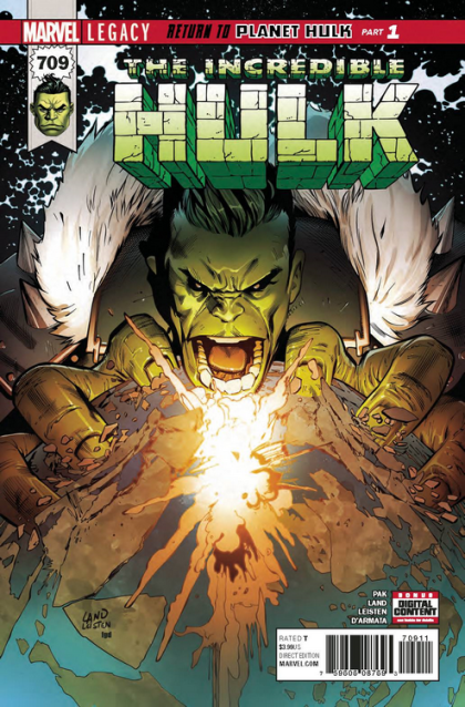 The Incredible Hulk, Vol. 3 Return to Planet Hulk, Part One |  Issue#709A | Year:2017 | Series: Hulk | Pub: Marvel Comics | Regular Greg Land Cover