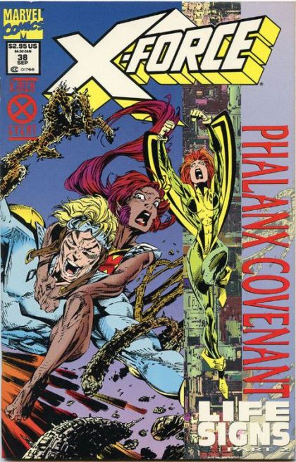 X-Force, Vol. 1 Phalanx Covenant: Life Signs - Part 2: The Faith Dancers |  Issue#38B | Year:1994 | Series: X-Force | Pub: Marvel Comics | Newsstand Edition, Wrap-Around Foil Cover
