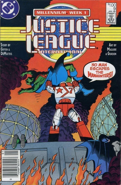 Justice League / International / America Millennium - Week 1, Seeing Red / Brief Encounter |  Issue#9C | Year:1988 | Series: Justice League | Pub: DC Comics | Canadian Price Variant