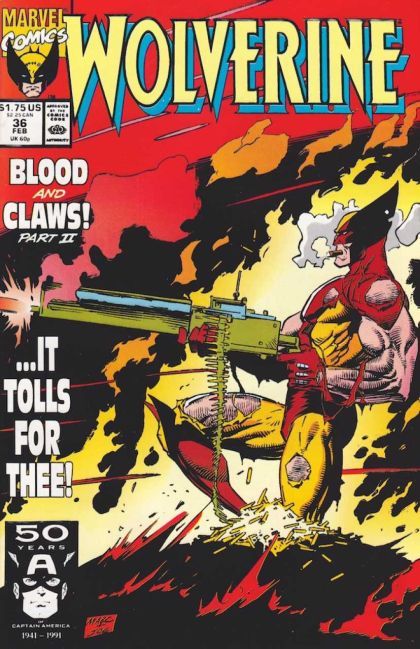 Wolverine, Vol. 2 ...It Tolls For Thee! |  Issue#36A | Year:1990 | Series: Wolverine | Pub: Marvel Comics | Direct Edition