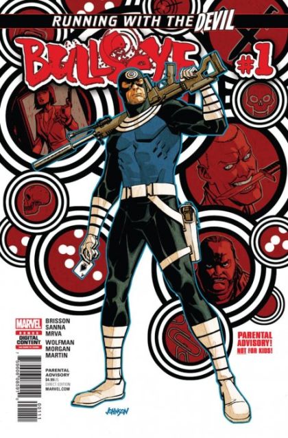 Bullseye, Vol. 1 Running With the Devil - The Columbian Connection, Part 1 / If I Tell You... |  Issue#1A | Year:2017 | Series:  | Pub: Marvel Comics | Dave Johnson Regular Cover