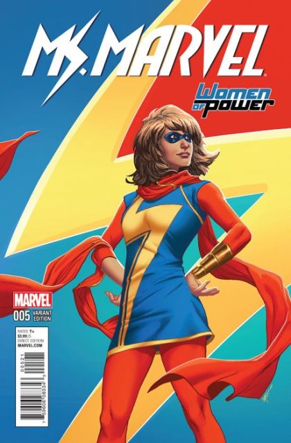 Ms. Marvel, Vol. 4 Army of One, Part 2 |  Issue#5B | Year:2016 | Series: Ms. Marvel | Pub: Marvel Comics | Emanuela Lupacchino Women of Power Variant Cover