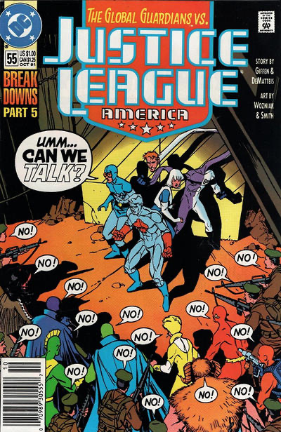 Justice League / International / America Breakdowns - Part 5: Bialya Blues |  Issue#55B | Year:1991 | Series: Justice League | Pub: DC Comics | Newsstand Edition
