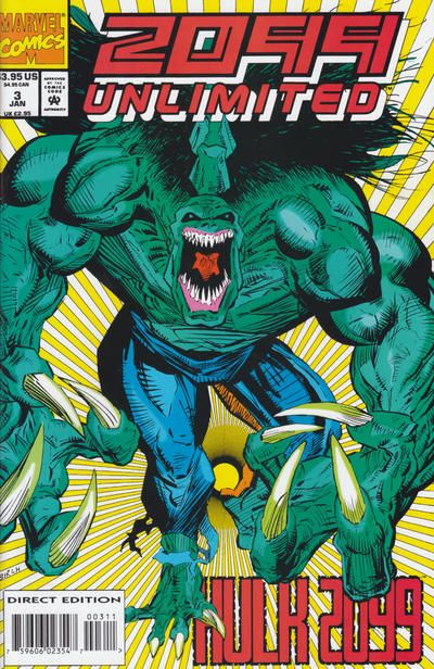 2099 Unlimited Water God |  Issue#3A | Year:1993 | Series:  | Pub: Marvel Comics | Direct Edition