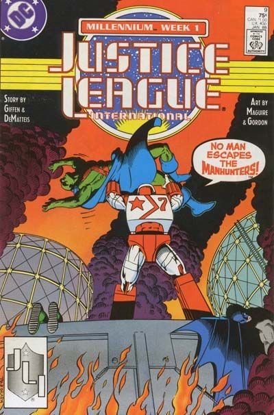 Justice League / International / America Millennium - Week 1, Seeing Red / Brief Encounter |  Issue#9A | Year:1988 | Series: Justice League | Pub: DC Comics | Direct Edition
