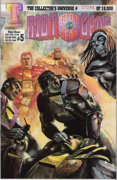 Riot Gear Retribution: Part 1 |  Issue#5 | Year:1993 | Series:  | Pub: Triumphant Comics | Numbered to 18,000