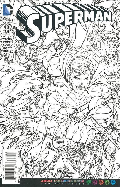 Superman, Vol. 3 Treatment |  Issue#48B | Year:2016 | Series: Superman | Pub: DC Comics | Adult Coloring Book Variant Cover