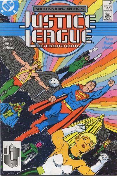 Justice League / International / America Millennium - Week 5, Soul Of The Machine / ...Back At The Ranch |  Issue#10A | Year:1988 | Series: Justice League | Pub: DC Comics | Direct Edition