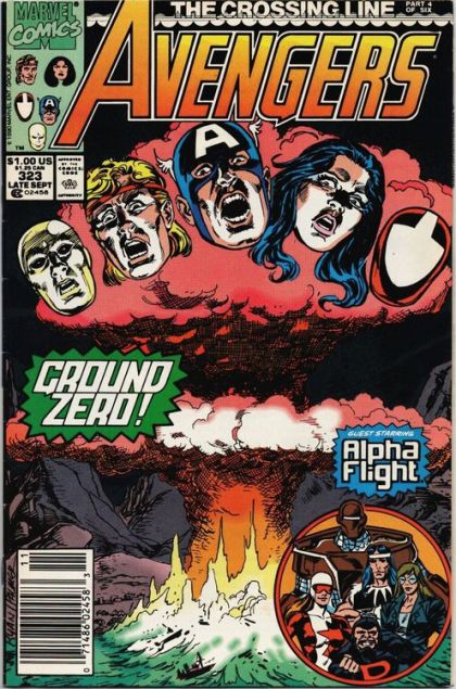 The Avengers, Vol. 1 The Crossing Line, Part Five: One World’s Not Enough for All of Us; The Avengers Crew: The Man and the Wolf |  Issue#323B | Year:1990 | Series: Avengers | Pub: Marvel Comics | Newsstand Edition