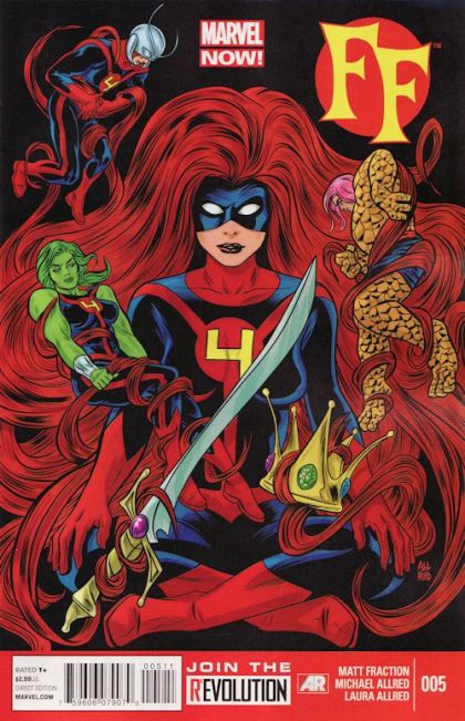 FF, Vol. 2 Spooky Kids or, Merrily Into the Eight Arms of Durga the Invincible We All Go |  Issue#5A | Year:2013 | Series: Fantastic Four | Pub: Marvel Comics | Michael Allred Regular Cover