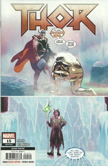 Thor, Vol. 5 War's End |  Issue#15C | Year:2019 | Series: Thor | Pub: Marvel Comics | 2nd Printing Variant Michael Del Mundo Cover