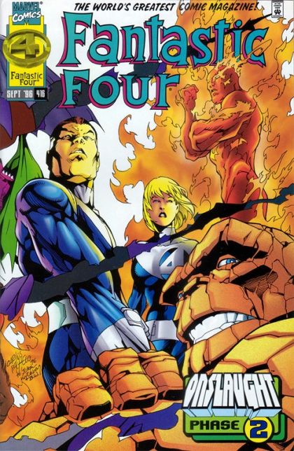 Fantastic Four, Vol. 1 Onslaught - Unfinished Business |  Issue#416A | Year:1996 | Series: Fantastic Four | Pub: Marvel Comics | Direct Edition