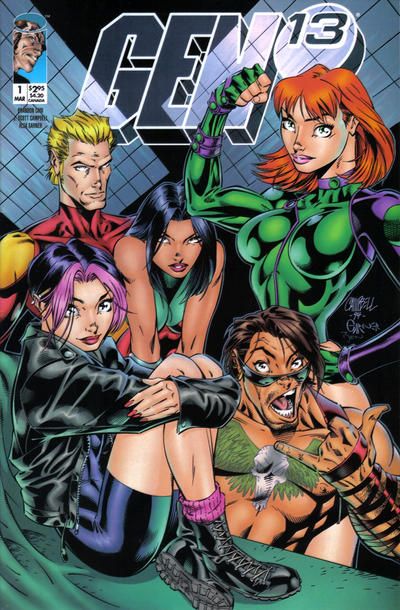 Gen 13, Vol. 2 (1995-2002) Among Friends And Enemies, Part 1 |  Issue#1C | Year:1995 | Series: Gen 13 | Pub: Image Comics | J. Scott Campbell Thumbs Up Variant