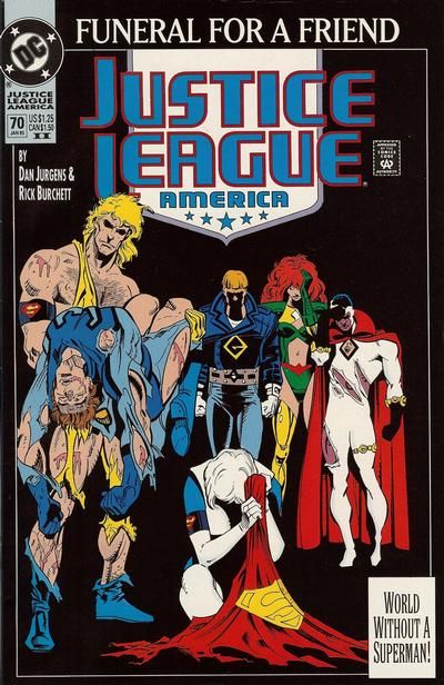 Justice League / International / America Funeral For a Friend - Grieving |  Issue#70C | Year:1992 | Series: Justice League | Pub: DC Comics | 2nd Printing