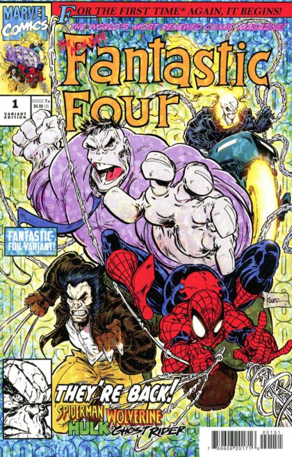 New Fantastic Four "Hell In A Handbasket", Part 1 |  Issue#1E | Year:2022 | Series:  | Pub: Marvel Comics | Kaare Andrews Cover