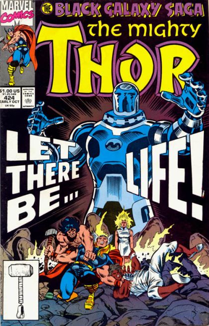 Thor, Vol. 1 The Black Galaxy Saga, Part 6: Let There Be Life |  Issue#424A | Year:1990 | Series: Thor | Pub: Marvel Comics | Direct Edition