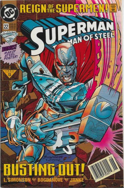 Superman: The Man of Steel Reign of the Supermen - Steel |  Issue#22B | Year:1993 | Series: Superman | Pub: DC Comics | Newsstand Edition