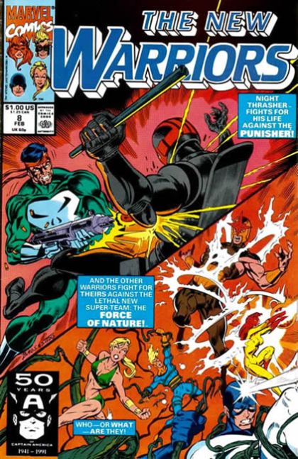 The New Warriors, Vol. 1 Hard Choices, Part 2: Devils At The Doorstep |  Issue#8A | Year:1990 | Series: New Warriors | Pub: Marvel Comics | Direct Edition