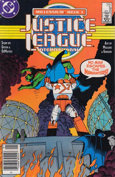 Justice League / International / America Millennium - Week 1, Seeing Red / Brief Encounter |  Issue#9B | Year:1988 | Series: Justice League | Pub: DC Comics | Newsstand Edition