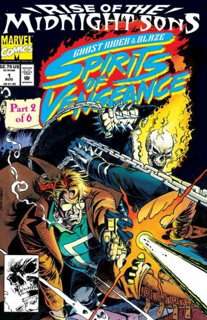 Ghost Rider / Blaze: Spirits of Vengeance Rise of the Midnight Sons - Part 2: Escape From New York Into Visions Of Hell |  Issue#1A | Year:1992 | Series:  | Pub: Marvel Comics | Direct Edition