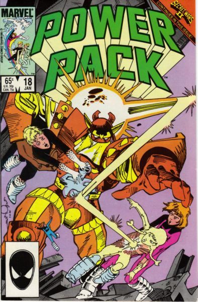Power Pack, Vol. 1 Secret Wars II - Kurse! |  Issue#18A | Year:1985 | Series: Power Pack | Pub: Marvel Comics |
