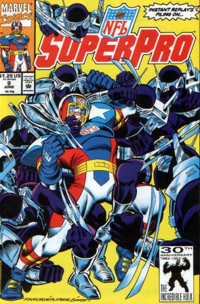NFL SuperPro Time and Again |  Issue#9A | Year:1992 | Series:  | Pub: Marvel Comics | Direct Edition