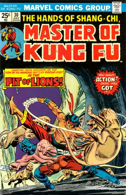 Master of Kung Fu, Vol. 1 A gulf of lions |  Issue#30 | Year:1975 | Series: Shang Chi | Pub: Marvel Comics |