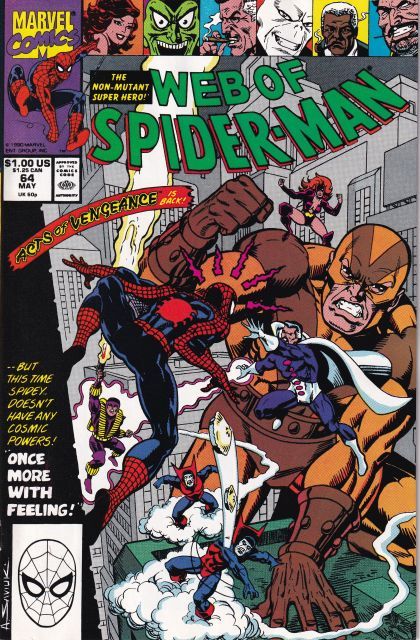 Web of Spider-Man, Vol. 1 Acts of Vengeance - Once More with Feeling |  Issue#64A | Year:1990 | Series: Spider-Man | Pub: Marvel Comics | Direct Edition