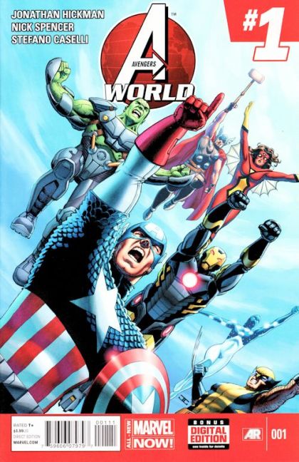 Avengers World Trouble Map |  Issue#1A | Year:2014 | Series: Avengers | Pub: Marvel Comics | Regular John Cassaday Cover