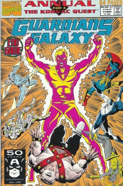 Guardians of the Galaxy Annual The Korvac Quest - Part 4: Some Other Time / The Origin of the Guardians of the Galaxy / Encounter on Europa! |  Issue#1A | Year:1991 | Series: Guardians of the Galaxy | Pub: Marvel Comics | Direct Edition
