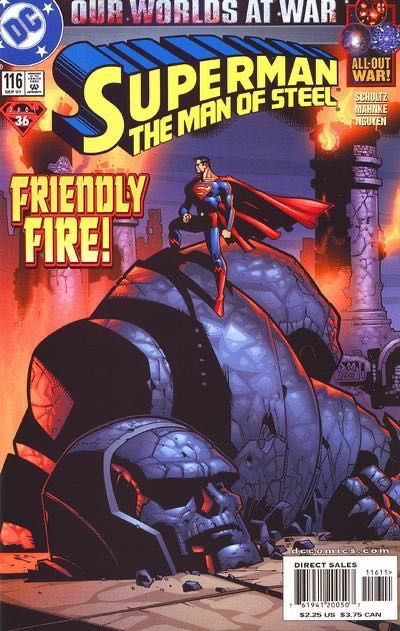 Superman: The Man of Steel Our Worlds At War - Chest Deep in Heroes' Blood |  Issue#116A | Year:2001 | Series: Superman | Pub: DC Comics | Direct Edition