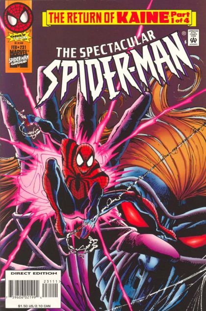 The Spectacular Spider-Man, Vol. 1 Clone Saga - The Return of Kaine, Reluctant Lazarus |  Issue#231A | Year:1995 | Series: Spider-Man | Pub: Marvel Comics | Direct Edition