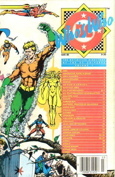 Who's Who: The Definitive Directory of the DC Universe Abel To Auron |  Issue#1B | Year:1984 | Series: Who's Who? | Pub: DC Comics | Newsstand Edition